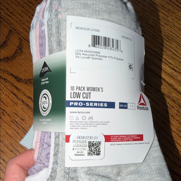 Reebok Pro Series Women's 10 PACK Multicolor Low Cut Socks - Picture 5 of 5
